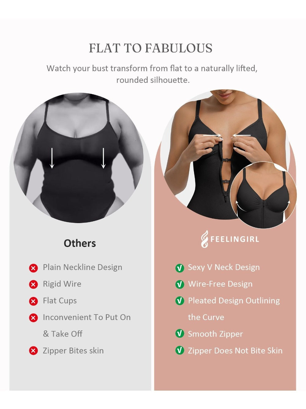 Women's Targeted Control Shapewear Bodysuit - Zip Front Body Smoothing