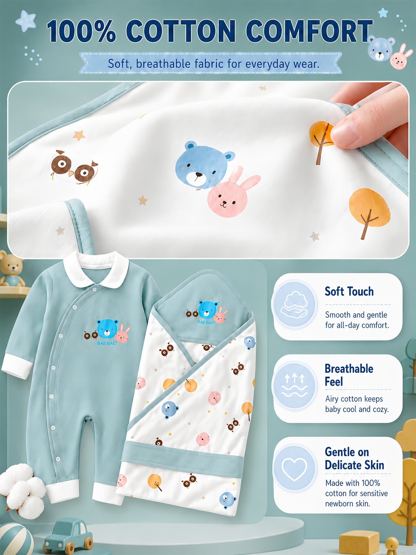Baby Boy Clothes + Baby Items, Newborn Daily Necessities Complete Set, 0-3 Months, Total 26pcs, 5 Sets Of Clothes + Hat + Bib + Hand And Foot Covers + Bibs, Baby Full Moon Spring Long Sleeve Set, Baby Romper, Local Warehouse, Baby Shower Gifts
