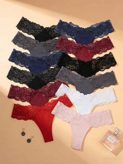 Women's 12-Pack Low-Rise Thongs - Floral Everyday Comfort
