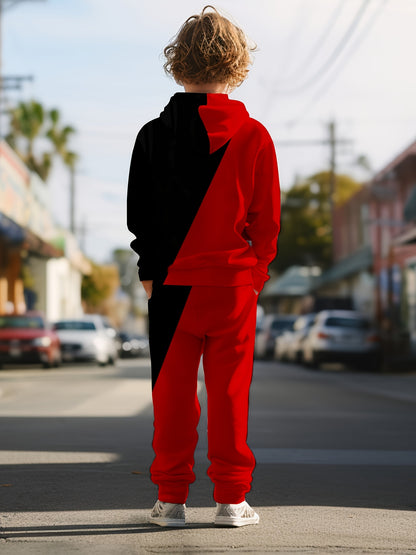 Set of Hoodie And Pants for Boys Featuring 3D Print with Contrast KING - a Great Gift, for Outdoor