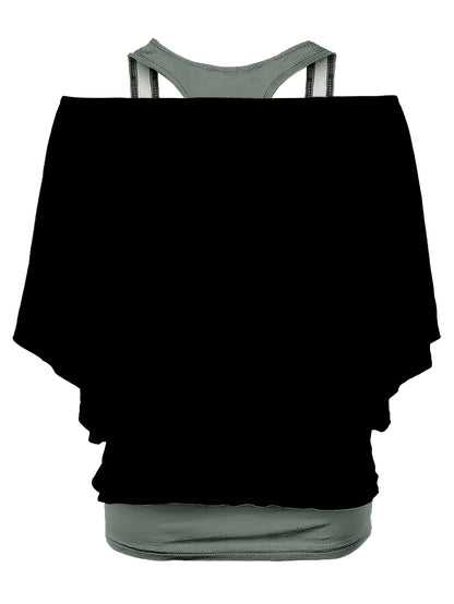 Women's Vintage Punk Skull 2-in-1 Off-Shoulder Top, Halloween Costume, Halloween Gift