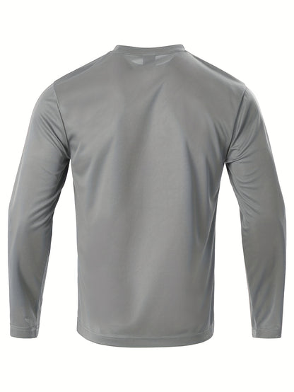5pcs Men's Casual Sports T-shirt, Breathable And Quick Drying, Suitable for Work Clothes, Fishing Clothes, Construction Site Clothes, Team Building Clothes
