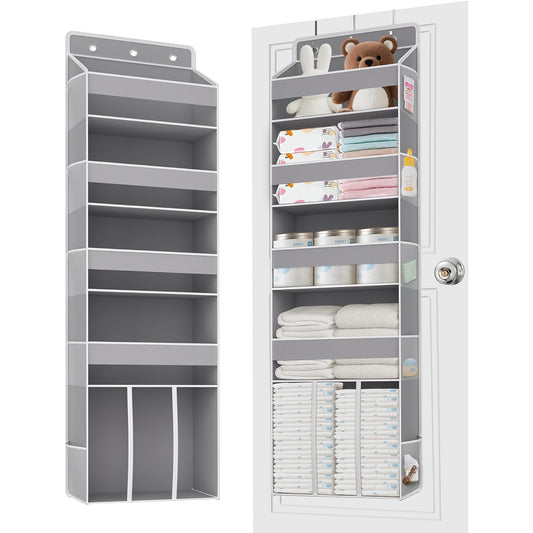6-Shelf Over-the-Door Organizer - Clear Front and Side Pockets – main product image
