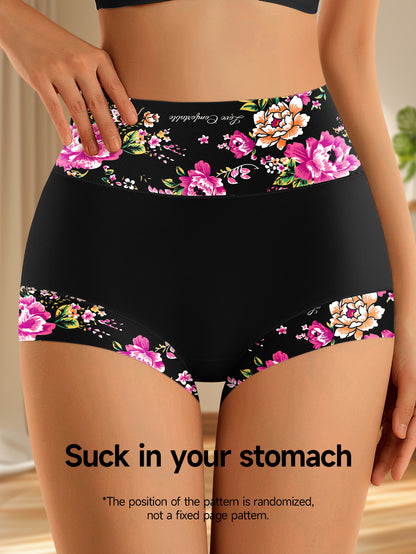 6pcs Fashionable and Elegant Ladies' High-waist Pants Made of Lightweight and Breathable Fabric. They Are Comfortable to Wear and Help Flatten the Abdomen and Lift the Buttocks, Shaping a Contoured Triangle-shaped Bottom.