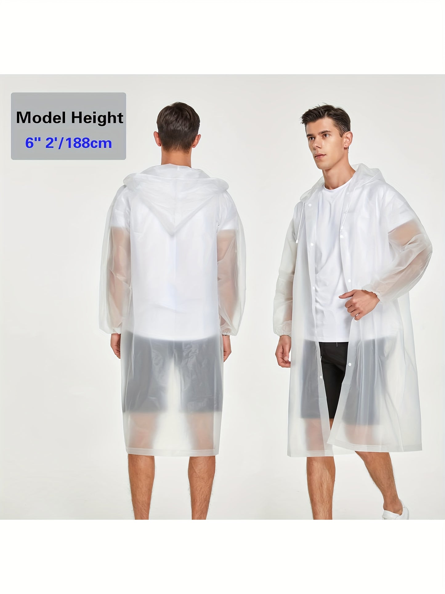 4pcs Reusable Adults Rain Ponchos Portable Raincoats For Women Men With Hood For - product view 8