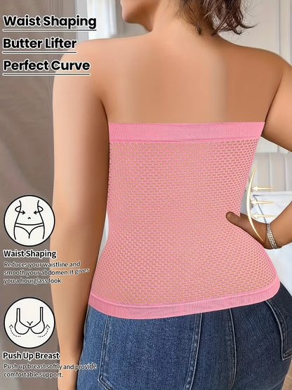 Plus-Size Tummy Control Bodysuit for Women - Comfortable, Breathable Shapewear