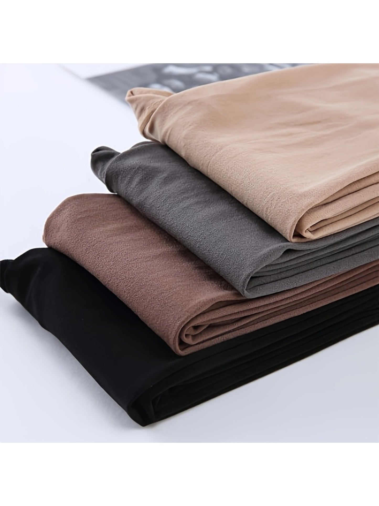 4-Pair Women's Full-Length Winter Warmth Solid Color Tights - High-Elasticity Non- Leggings Suitable for,, Daily Wear - Machine Washable & Hand Washable Elegant Fit & Performance Enhancing