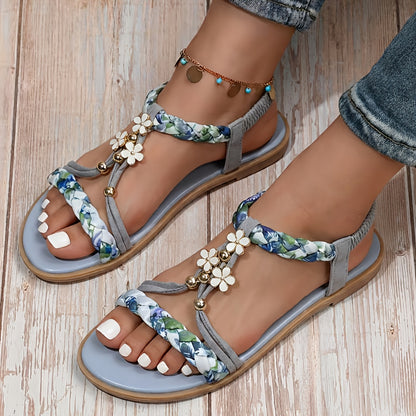 Charming Floral Decoration Sandals for Holiday Fashion&daily Versatility (ideal Choice for Busy Women!), Women Shoes