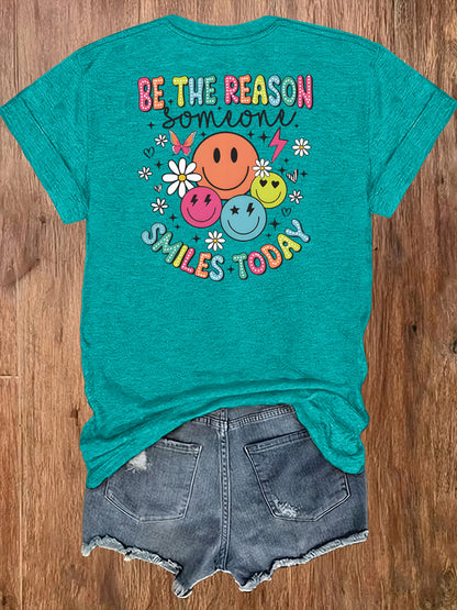 Women'S Casual Sports T-Shirt | Fun smiling Face Design, Lightweight & Breathable Fabric, Perfect For Beach And Park Outings - A Versatile And Trendy Addition To Your Wardrobe For Endless Joyful Adventures