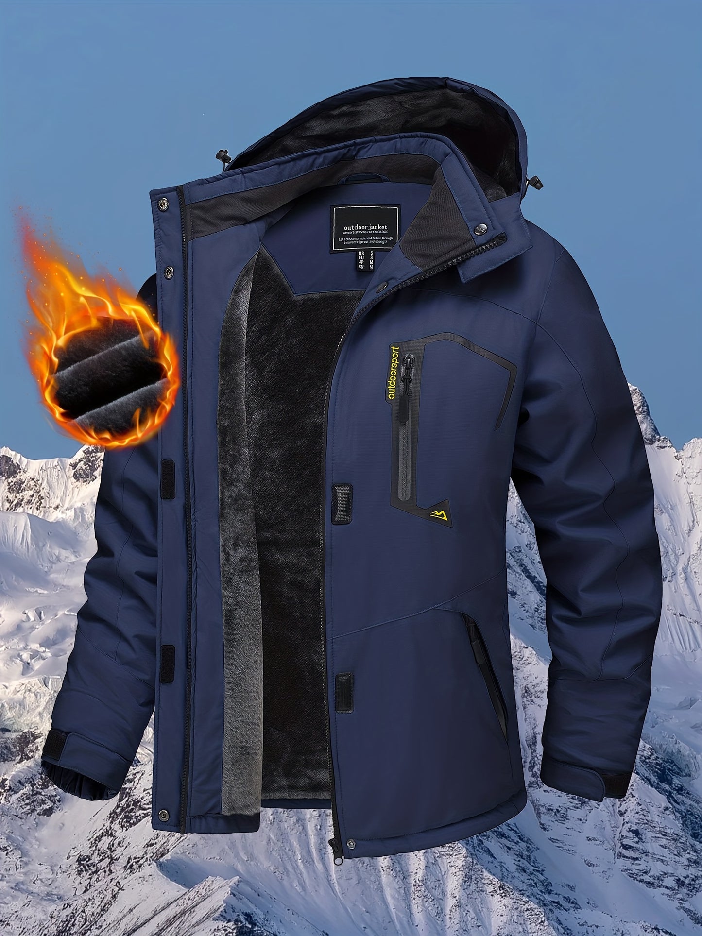 Winter Jacket for Women - Women's Ski Snowboard Jacket Thermal Fleece High Quality Insulated Snow Jacket Casual Work Jacket Outdoor Sports Coat Windbreaker Parka 4 Pockets Camping Snow Jacket Windproof Hood Warm Winter Hiking Fleece Lined Jacket