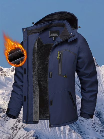 Winter Jacket for Women - Women's Ski Snowboard Jacket Thermal Fleece High Quality Insulated Snow Jacket Casual Work Jacket Outdoor Sports Coat Windbreaker Parka 4 Pockets Camping Snow Jacket Windproof Hood Warm Winter Hiking Fleece Lined Jacket