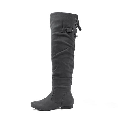 DREAM PAIRS Women's Suede Over The Knee Thigh High Winter Boots, Women shoes, comfortable Walkable Style shoes for women, over-the-knee boots for women, Knee length Autumn Winter Boots