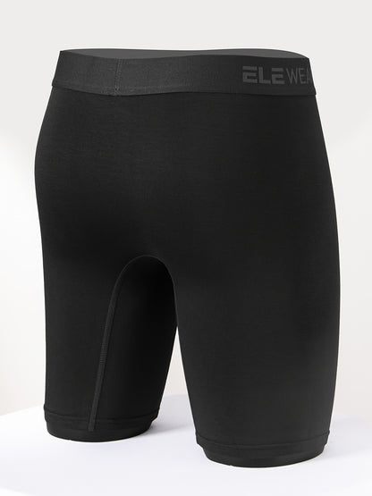 Men's Long Modal Underwear Top Opening Moisture Wicking Soft and Comfortable Extended Sports Underwear Boxer Brief