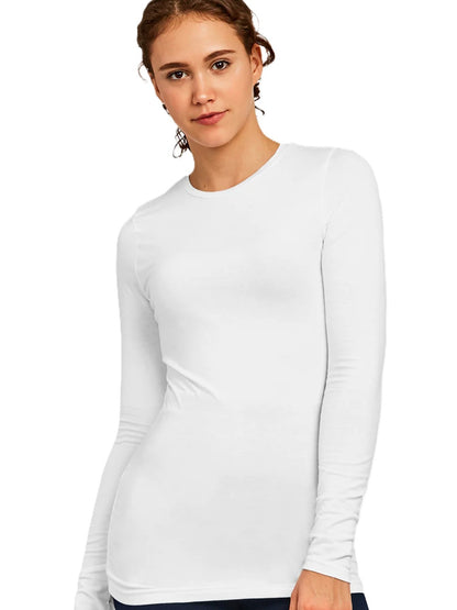 LADIES LONG SLEEVE CLASSIC FIT CREW NECK T-SHIRT