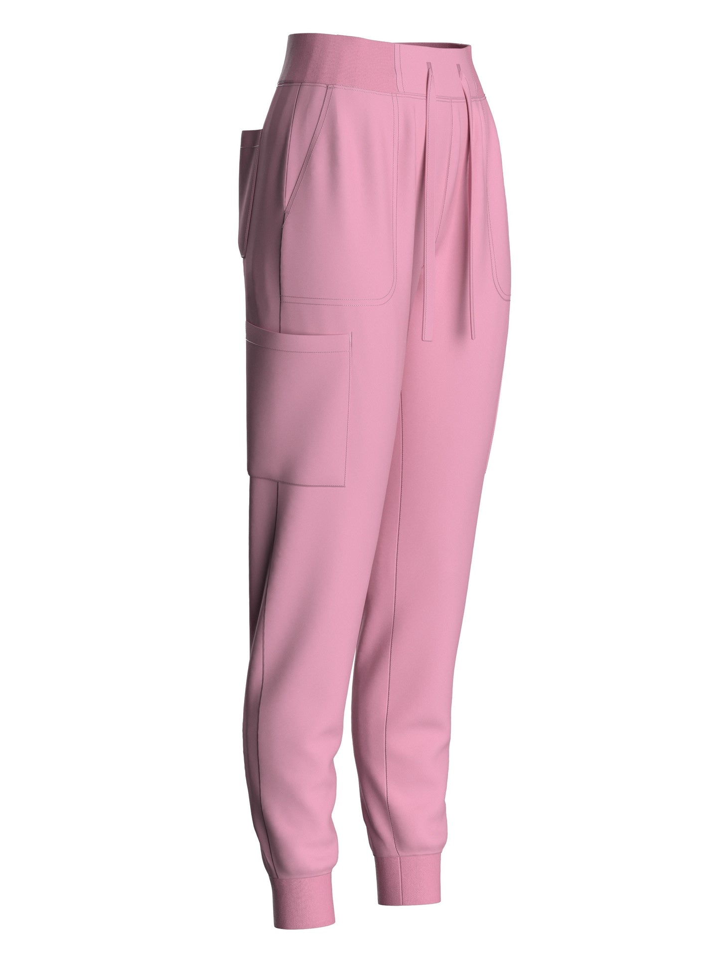 Women's Solid Two-piece Set - Elegant Short Sleeve V Neck Scrub Top & Drawstring Pants Outfits, Clothing