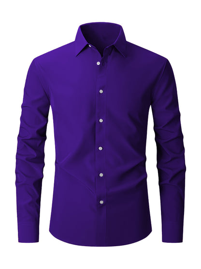 2pcs Set Of Men'S Plus-size Long-sleeve Shirts, 2XL To 6XL Size Shirts For Chubby Men, Versatile Plus-size Shirts For Daily Commuting, Summer Cool Shirts, Easy-care Wrinkle-resistant Plus-size Business Shirts, Gifts For Family