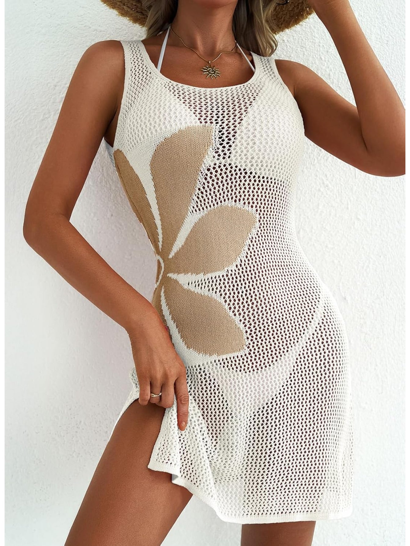 2026 New Beach Skirt Sexy Hollow Jacquard Bikini Swimsuit Hoodie Sunscreen Dress for Women