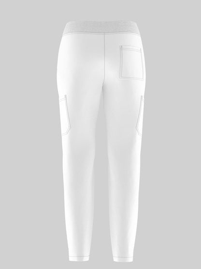 Women's Scrub Pants Set, Elastic Breathable Polyester Spandex Blend, V-Neck Short Sleeve with Pocket, Solid Color, for Work