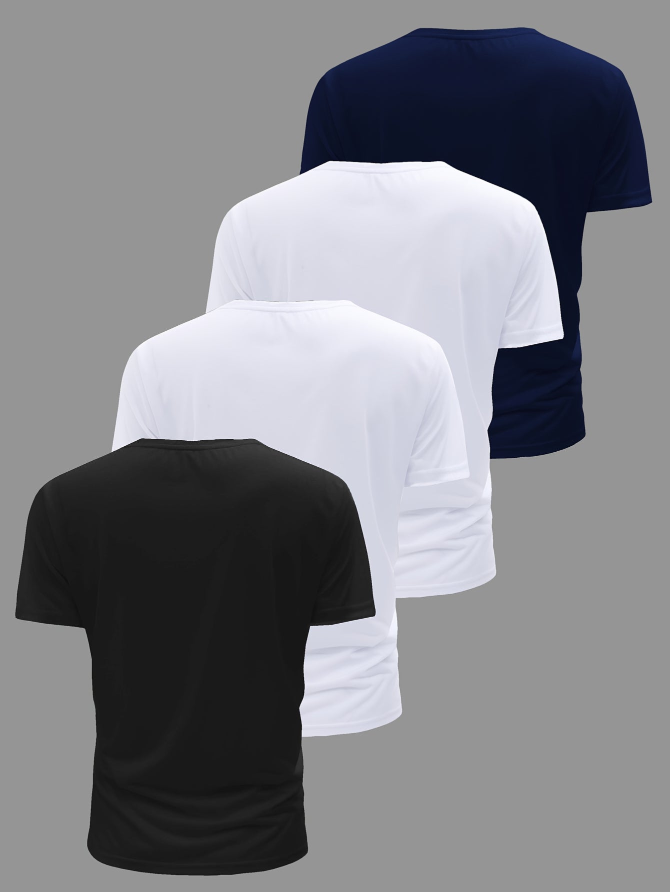 4pcs Men's 'Paris' Printed T-Shirts: Short-Sleeve Crew Neck T-Shirts, Stylish Stripe Design, Soft, Breathable, Quick-Dry Fabric - Sweat-Wicking for Sports, Everyday Home Wear, Great Value Casual Daily Tops, Men's Novelty Pajamas Men's Novelty Pajamas