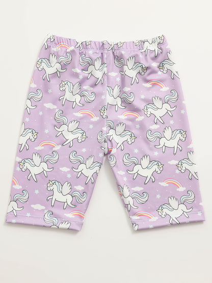 Random 7pcs Comfy Stretchy Girls' Casual Fashion Shorts | Mid-Thigh Length with Elastic Waistband - Solid Colors & Floral Patterns - Perfect for Summer
