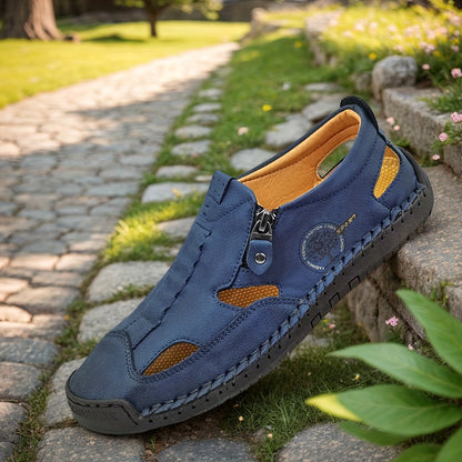 Women's Handcrafted Casual Sandals, Zipper Style Overhead Sandals, Women Shoes