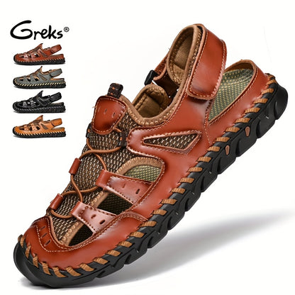 GREKS Men's Closed Toe Sports Sandals-Non-slip Quick-drying Men's Water Sandals Beach Shoes-Soft Casual Walking Breathable Shoes, Sports Sandals for Men, Sandals for Men High Quality, Shoes for Men Sandals, Sandals for Women Summer, Orthopedic