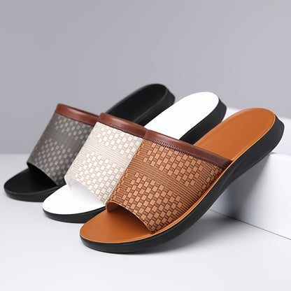 Men's Summer & Year-Round Lightweight Breathable Slippers - Indoor/Outdoor Non-Slip Shower Sandals with Sole & Upper - All-Terrain Casual House for Bathroom,, - Comfortable Slip-On Design