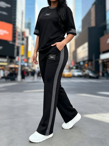 Women's Slate Grey High-Waist Slim-Fit Wide-Leg Pants - product view 11