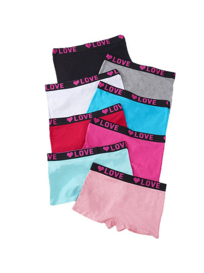 8-Pack Women'S Boxer Briefs, Solid Color Briefs in 8 Colors, LOVE Lettering, Comfortable And Breathable, Women'S Underwear