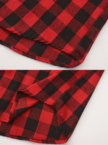 3pcs Men's Flannel Hoodie Shirts Casual Button Plaid Shirt Jackets for Men Long Sleeve Stylish Hooded with Pocket