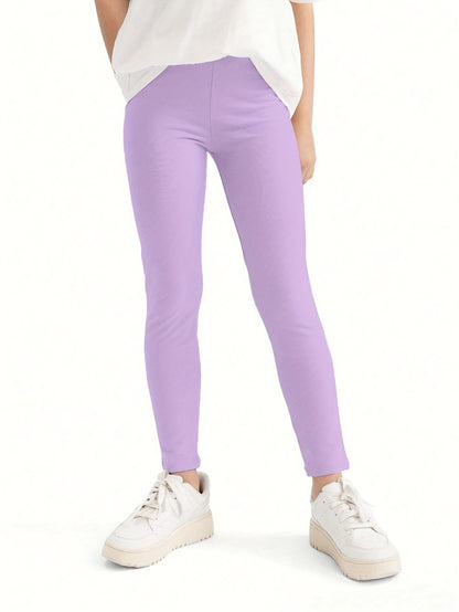 Girls' Solid Color Pants - Everyday Style