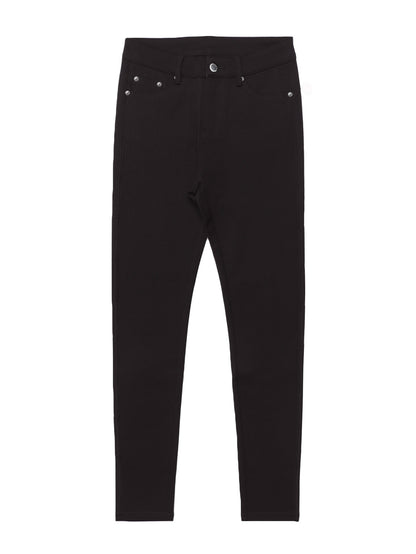 Women's Black High-Waisted Skinny Jeans - Stretchy Fabric, Button Accents, Multiple Pockets, Long Length, Casual Street Style, Allseason Pants, Casual Wear|Stylish Highwaist Jeans|Stretchy Fabric