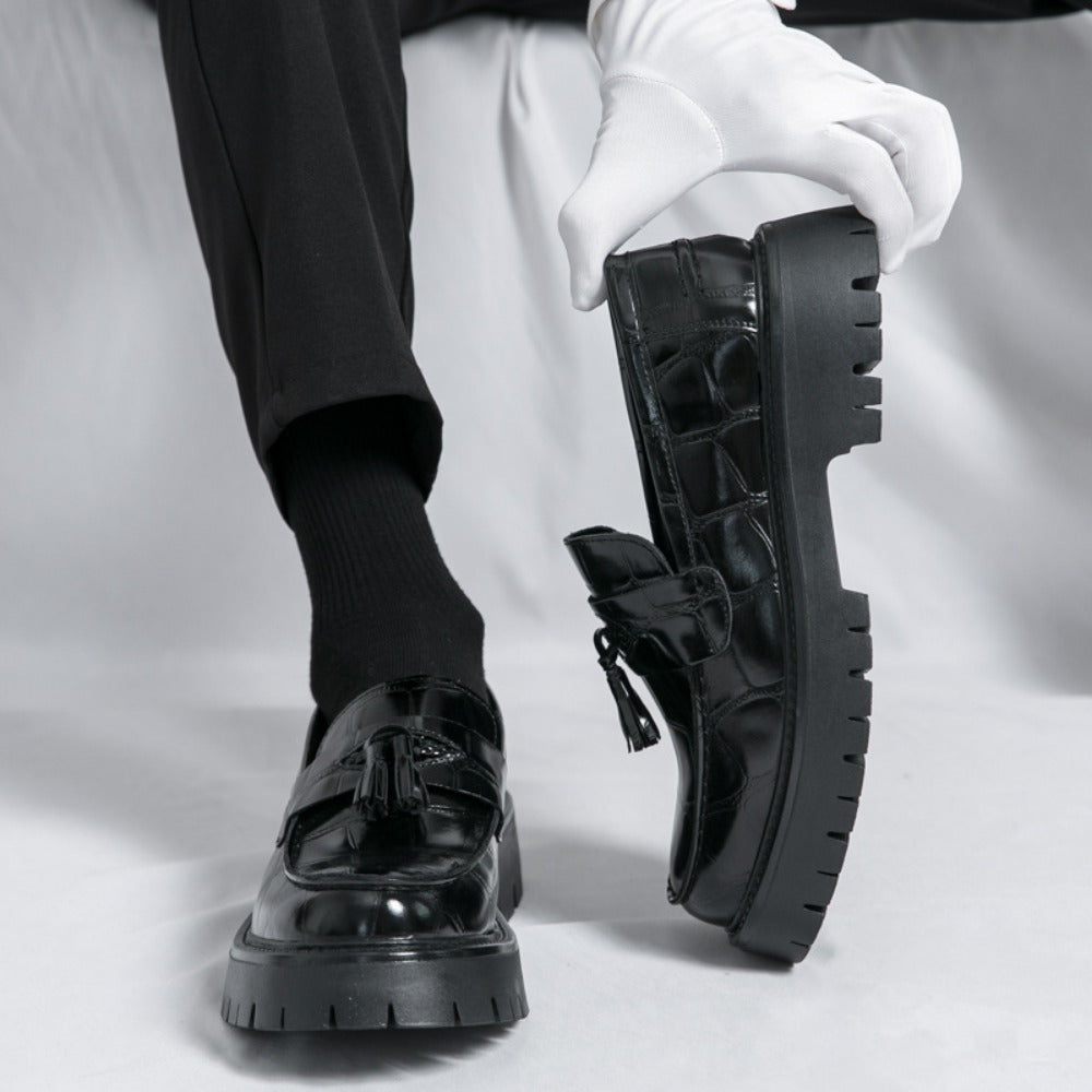 Men's Loafers & Slip-Ons - Platform Sole & Tassel Detail 268965