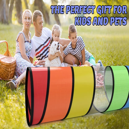 Rainbow Sensory Tunnel for Baby Crawlers - Indoor Climbing Tube with Tunnel Game, Portable Crawler for Motor Skills Development, Kindergarten Toy Suitable for Indoor Play House