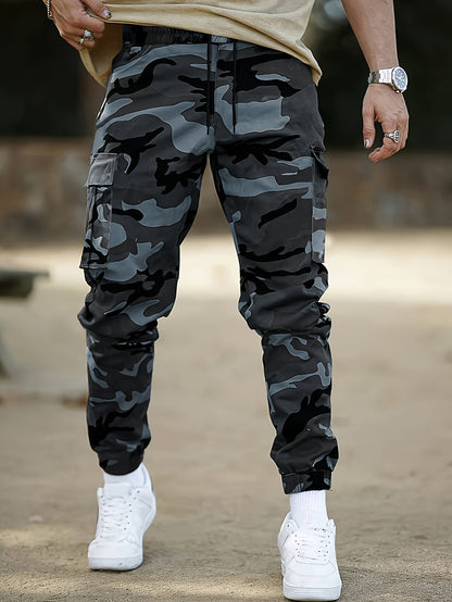 Men'S Camo Jogger Pants Military Cargo Pants Leg-Bound Tapered Casual Camouflage Pants