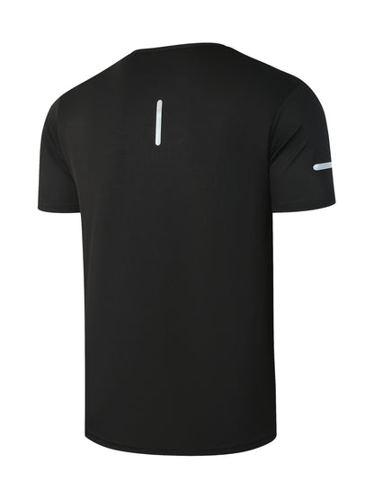 Set of 4 Men'S Summer Stylish Breathable Quick-Dry T-Shirts - Moisture-Wicking Crew Neck Tops with Improved Visibility - Available in Solid Colors, Moisture-Wicking Material, Suitable for Various Occasions Novelty Pajamas Loungewear