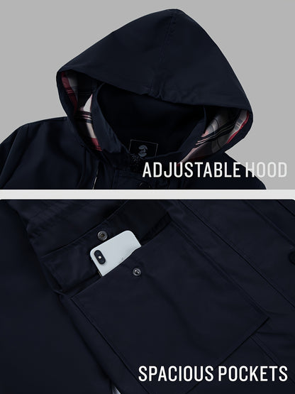 Women's High Quality Rain Jacket Lightweight Raincoat Hooded Windbreaker Trench Coat