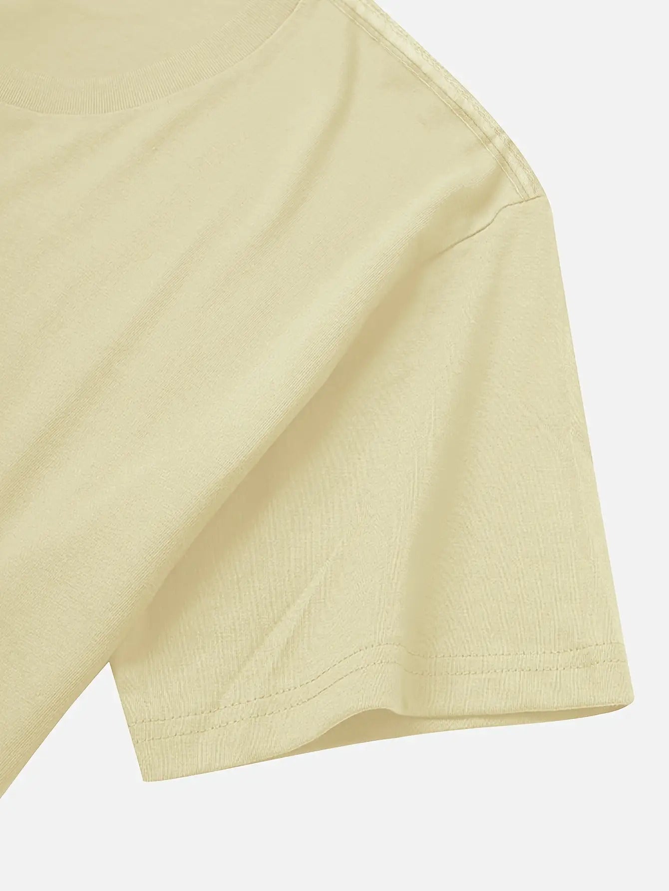 Women's Casual Short Sleeve T-Shirt- Light Yellow Dragonfly and Floral Print, Pure Round Neck Top, Machine Washable Non-See-Through Fabric, Breathable Versatile Outfit for Spring, Summer, and Autumn, Artistic Design, High-Quality Stitching, Trendy P