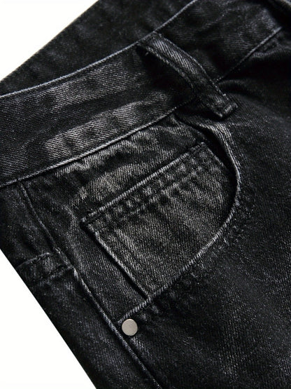 Men's Slim Fit Jeans - Classic Wash Distressed Streetwear 049509