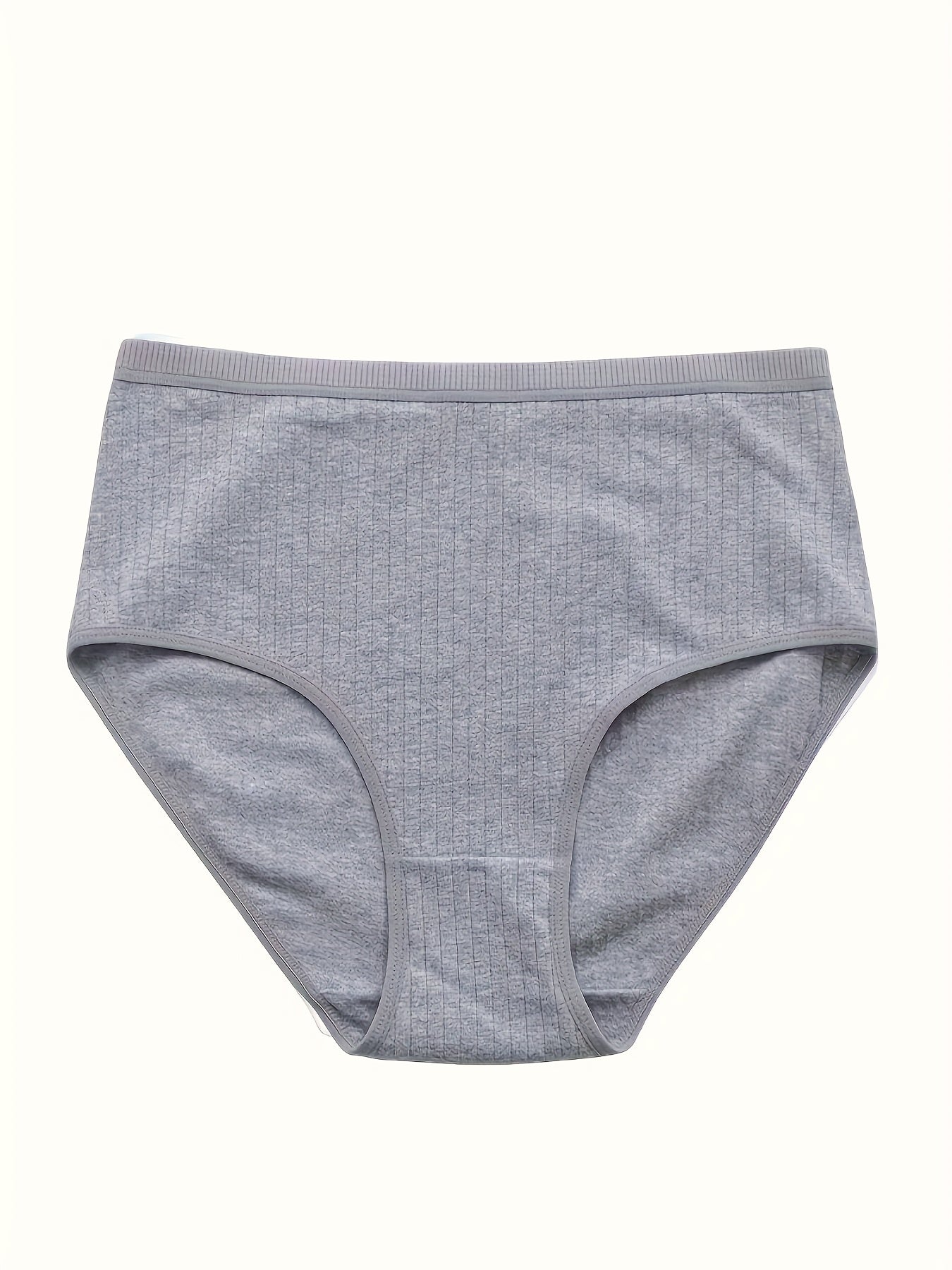 8pcs Of Oversized High Waisted Women's Underwear, 95% 5% Stretch, Breathable, Abdominal Control, Solid Color, Fabric Underwear