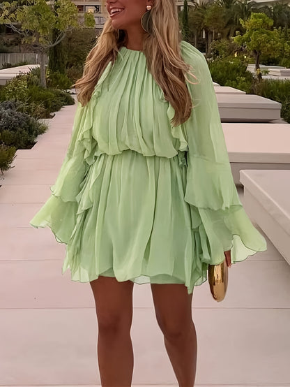 Chic Elegant Women'S Chiffon Layered Ruffle Loose Dress | Spring Summer Casual Vacation