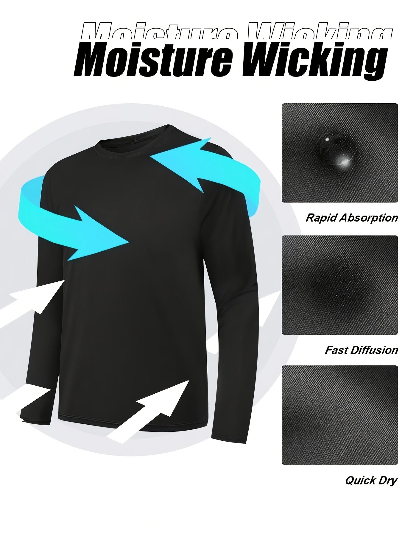 5-pack Men's Quick-drying Breathable Long-sleeve Sports T-shirts,, Suitable for Fitness, Commuting, Running, And Training