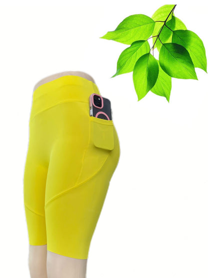P23028 (1 Piece) Women's High-Waist Pocket Yoga Pants - Solid Color Stretch Fitness Leggings - Squat-Proof, Breathable Activewear with Secure Pockets for Convenience and Styls