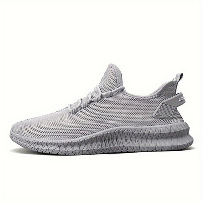 Men's Lightweight Low-Top Sports Shoes - Breathable Fabric and Rubber Sole