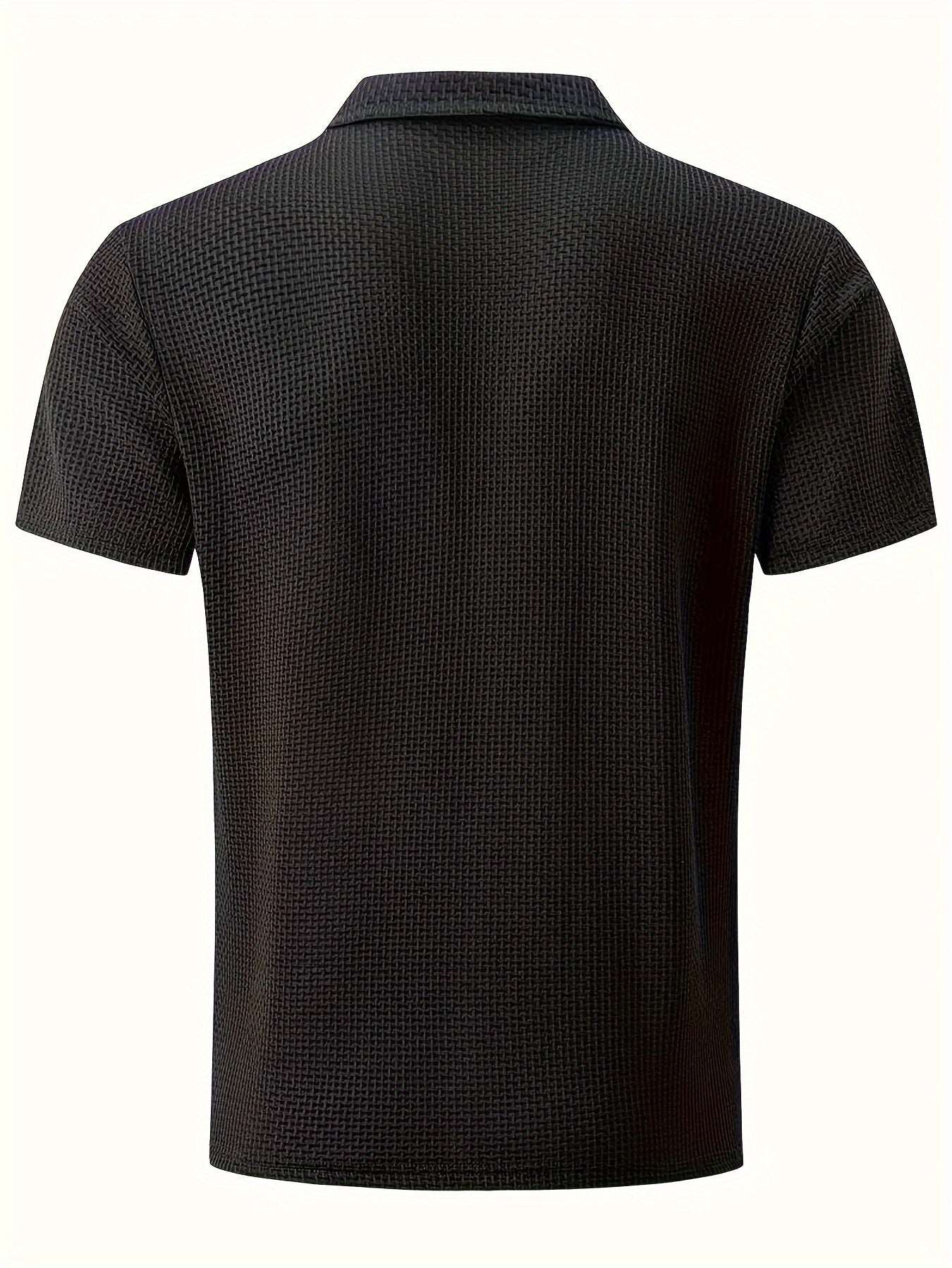 Men's Ice Silky Elastic Solid Short Sleeved Lapel Golf Shirt, Summer Outdoor Cool Polo Shirt T-shirt, Men's Gift