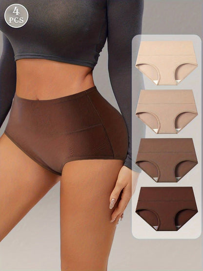 Women's 4-Pack Mid-Rise Briefs - Solid Color Everyday Comfort