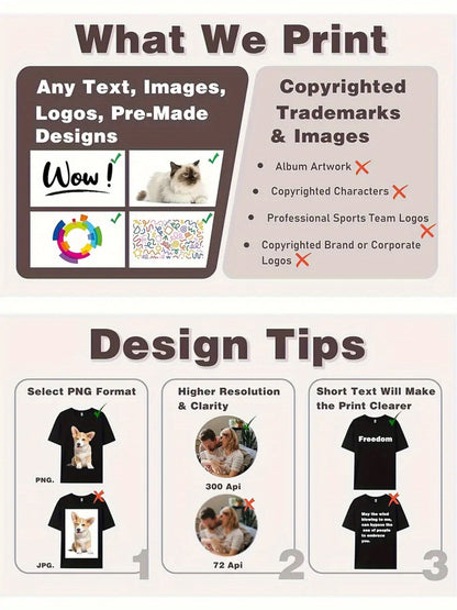 Customized men's and women's T-shirts for the 2026 Spring/Summer Festival - personalized with your own words, images, or logos, casual round neck, short sleeves, perfect for summer outings, team building activities, and branding. Customized T-shirts