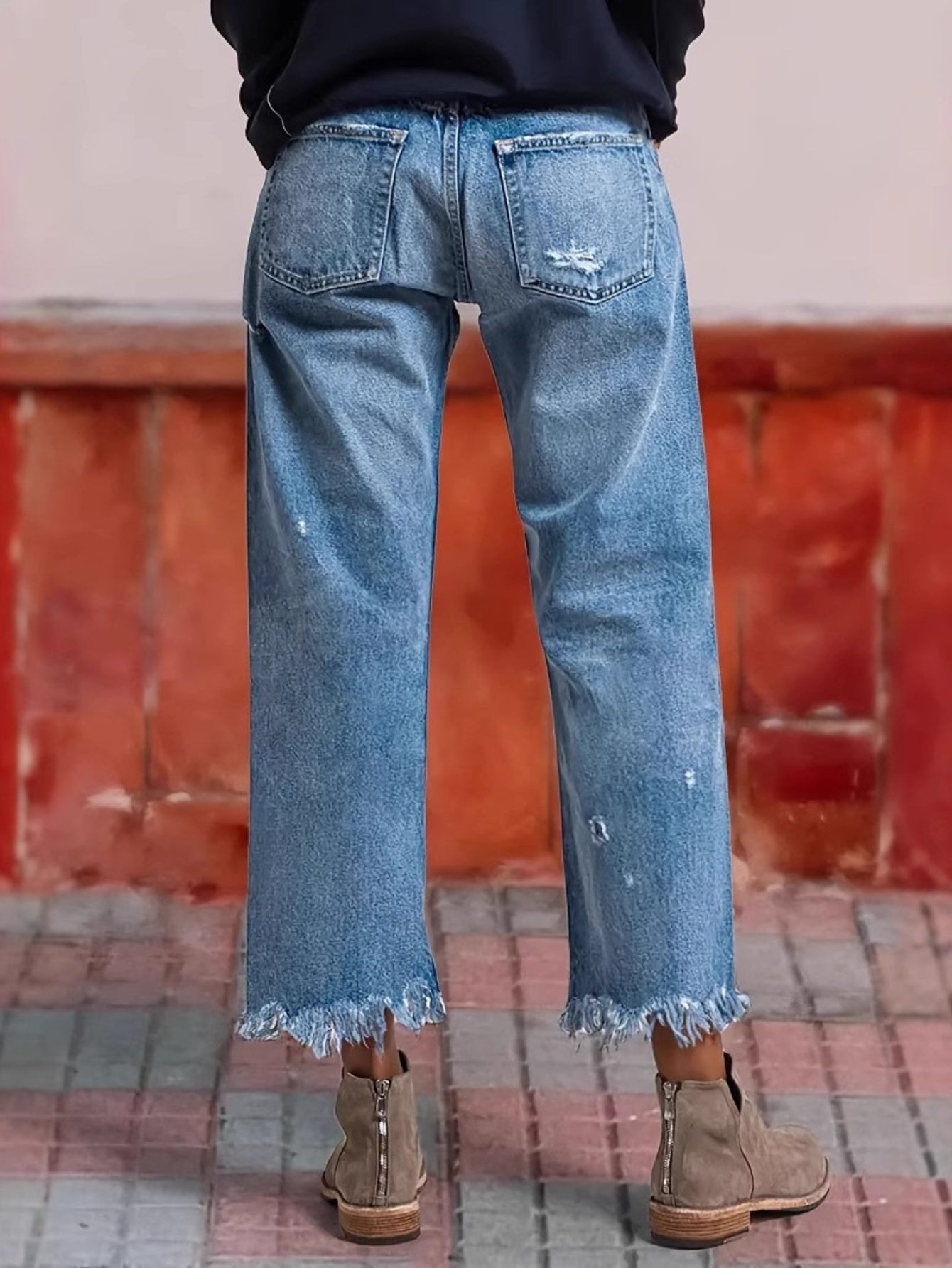 Autumn 2025 New Women's Casual Slim All-match Jeans Tassel Trouser Legs