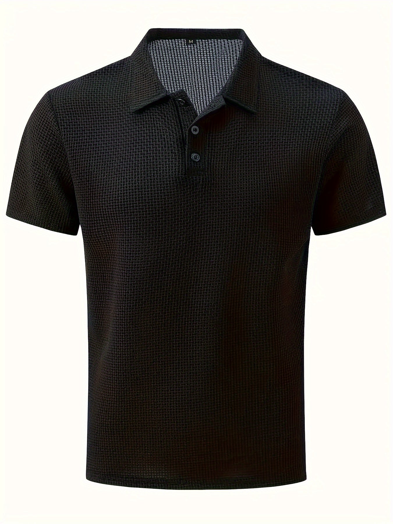 Men's Ice Silky Elastic Solid Short Sleeved Lapel Golf Shirt, Summer Outdoor Cool Polo Shirt T-shirt, Men's Gift