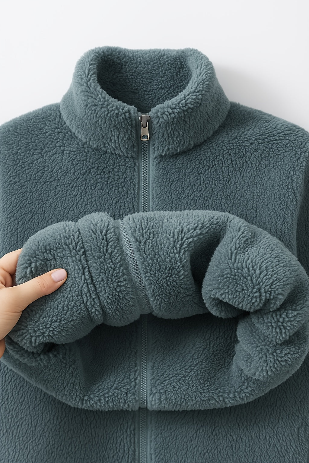 Cationic Fabric Glossy Coat Women's Autumn/winter Cardigan High-end Niche Zip-up Outerwear